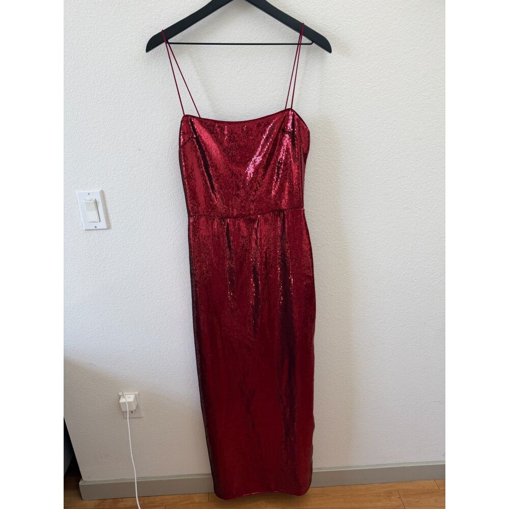 Reformation Frankie Dress Red Sequin size 6 - Picture 2 of 8